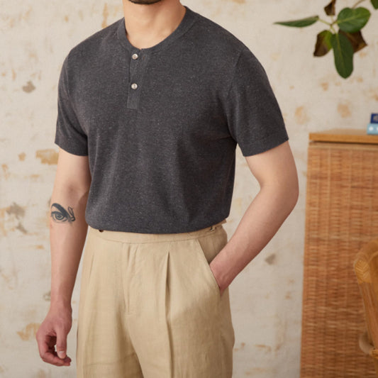 Linen Blended Men's Young Old Money Style Sweater