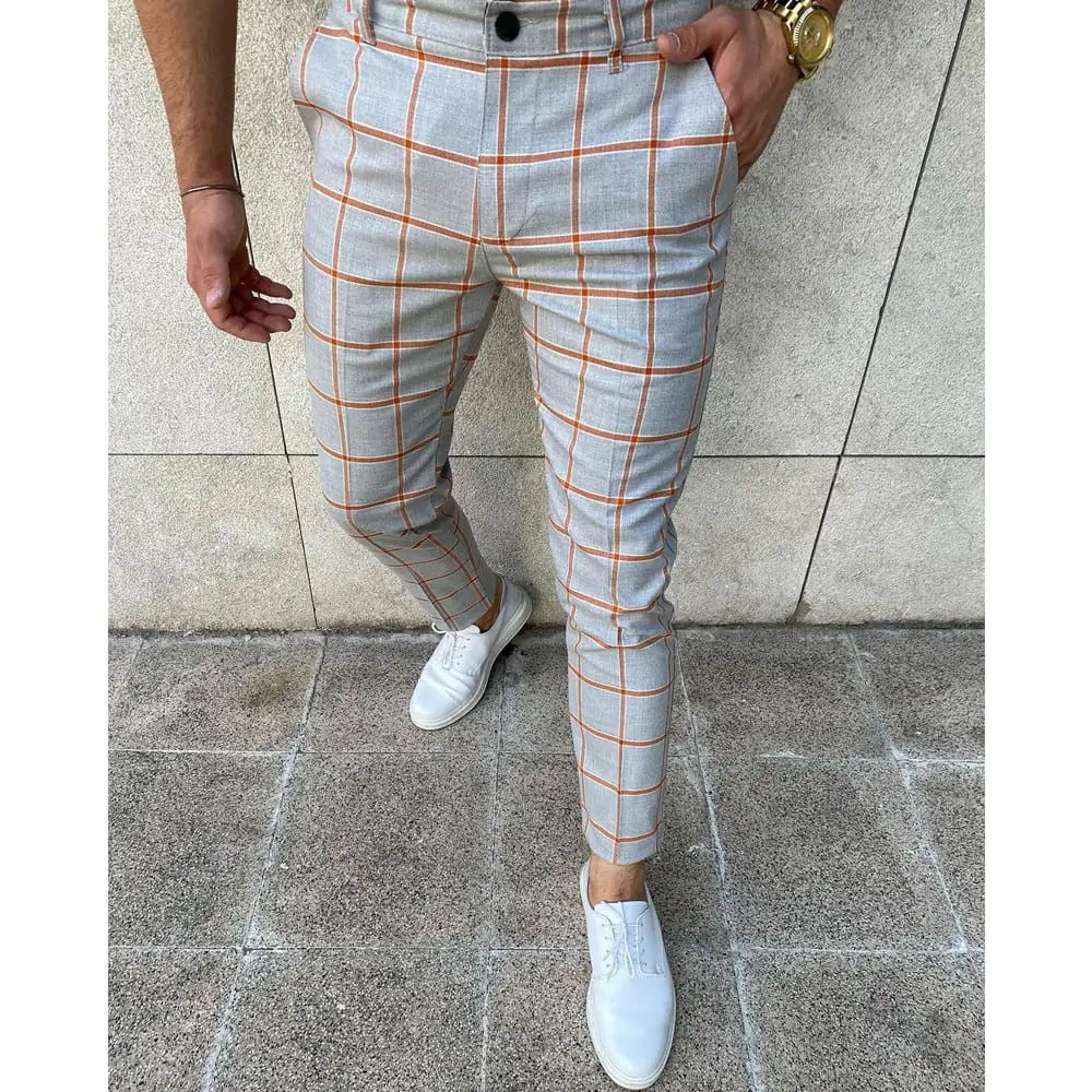 Casual Plaid Pants for Men - European Style