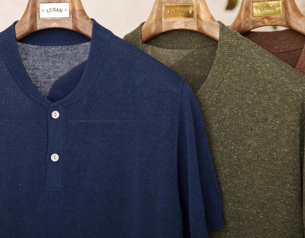 Linen Blended Men's Young Old Money Style Sweater