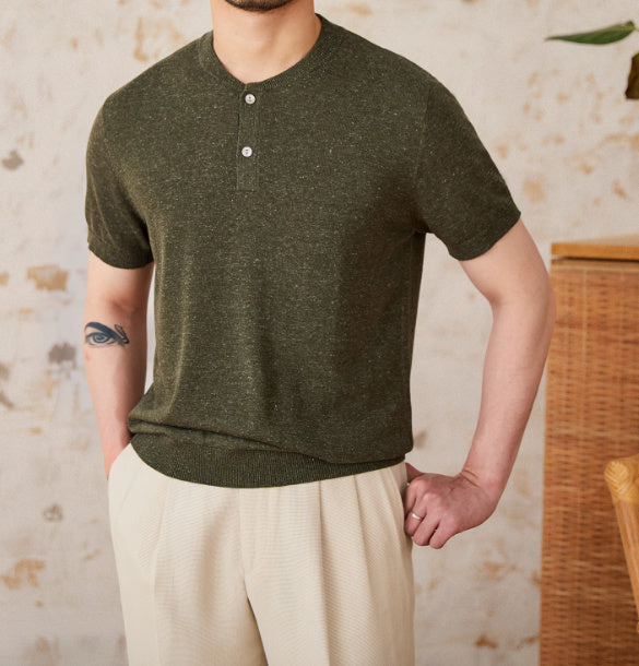 Linen Blended Men's Young Old Money Style Sweater
