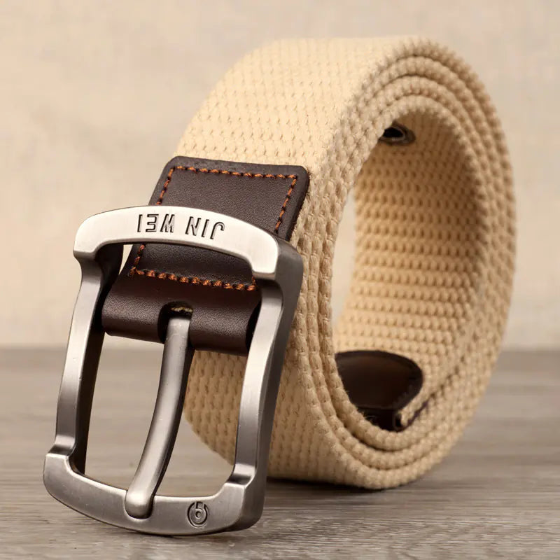 Men's Canvas Belt with Adjustable Length for Outdoor Use