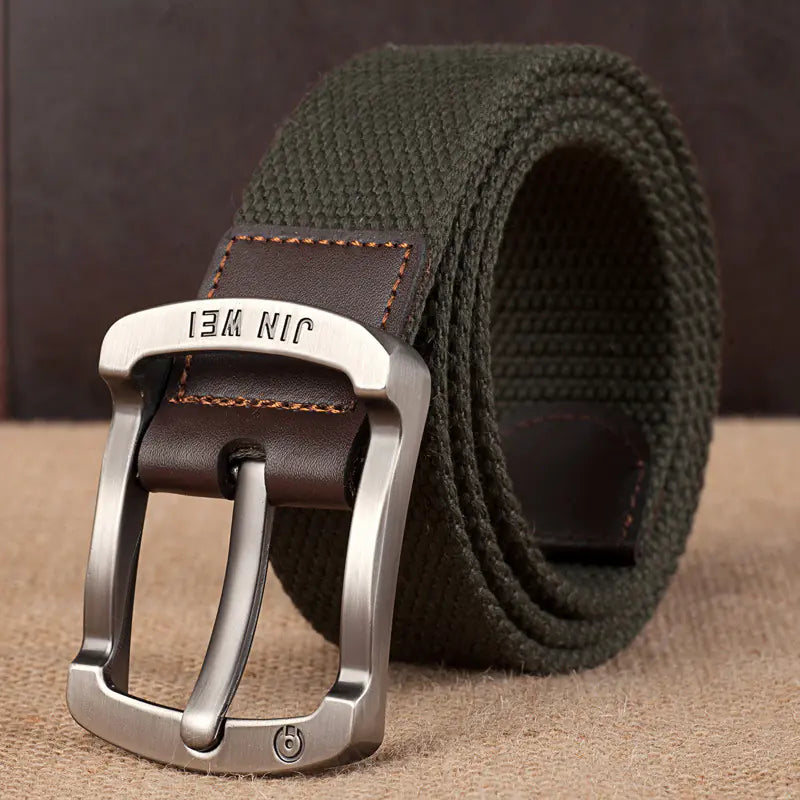 Men's Canvas Belt with Adjustable Length for Outdoor Use