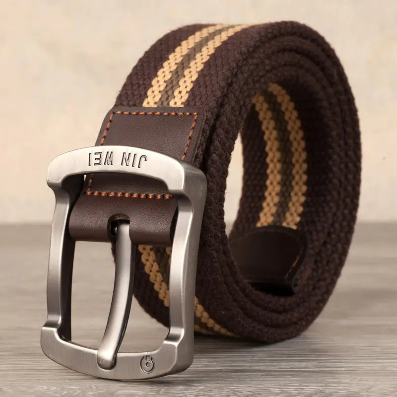Men's Canvas Belt with Adjustable Length for Outdoor Use