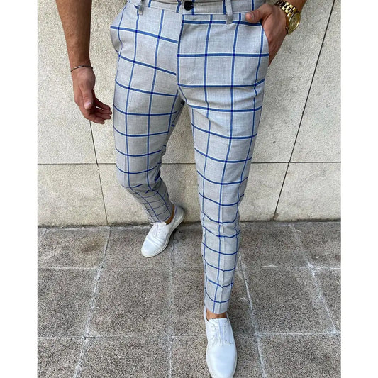 Casual Plaid Pants for Men - European Style
